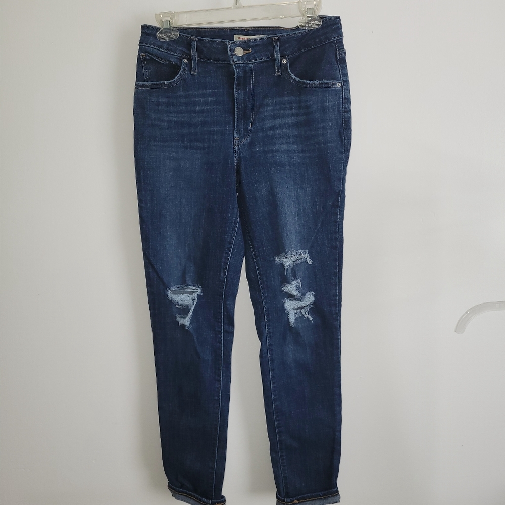 Women's Blue Distressed Jeans